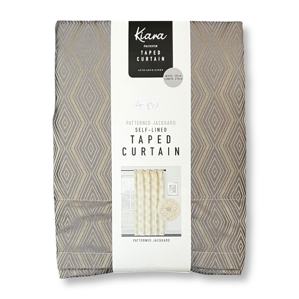 Kiara Patterned Jacquard Taped Self Lined Curtain - 135 x 218 cm - Style Phase Home