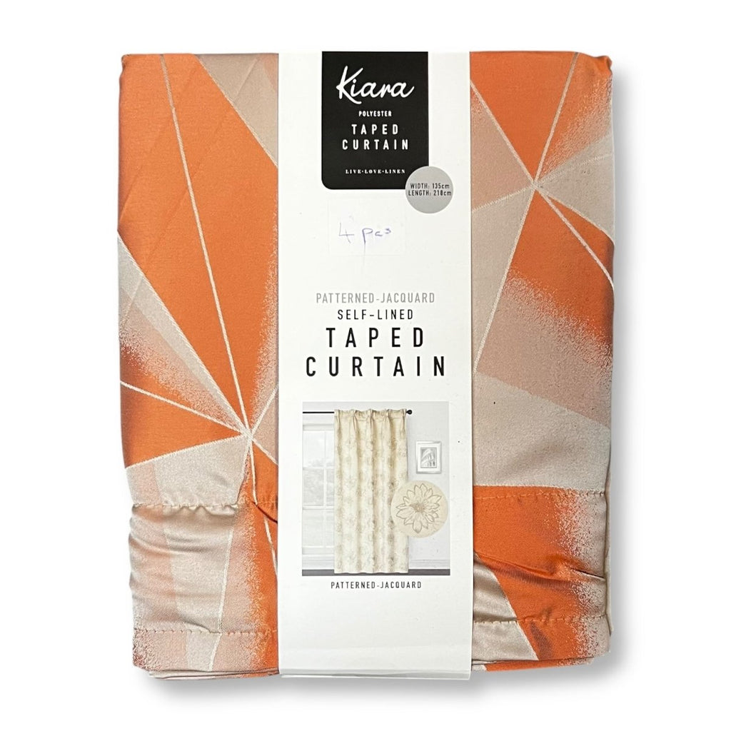Kiara Patterned Jacquard Taped Self Lined Curtain - 135 x 218 cm - Style Phase Home