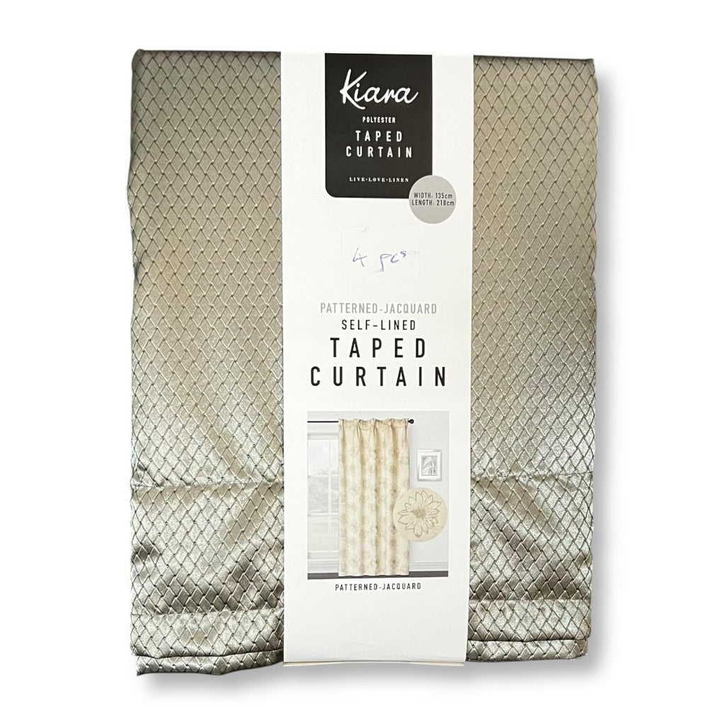 Kiara Patterned Jacquard Taped Self Lined Curtain - 135 x 218 cm - Style Phase Home
