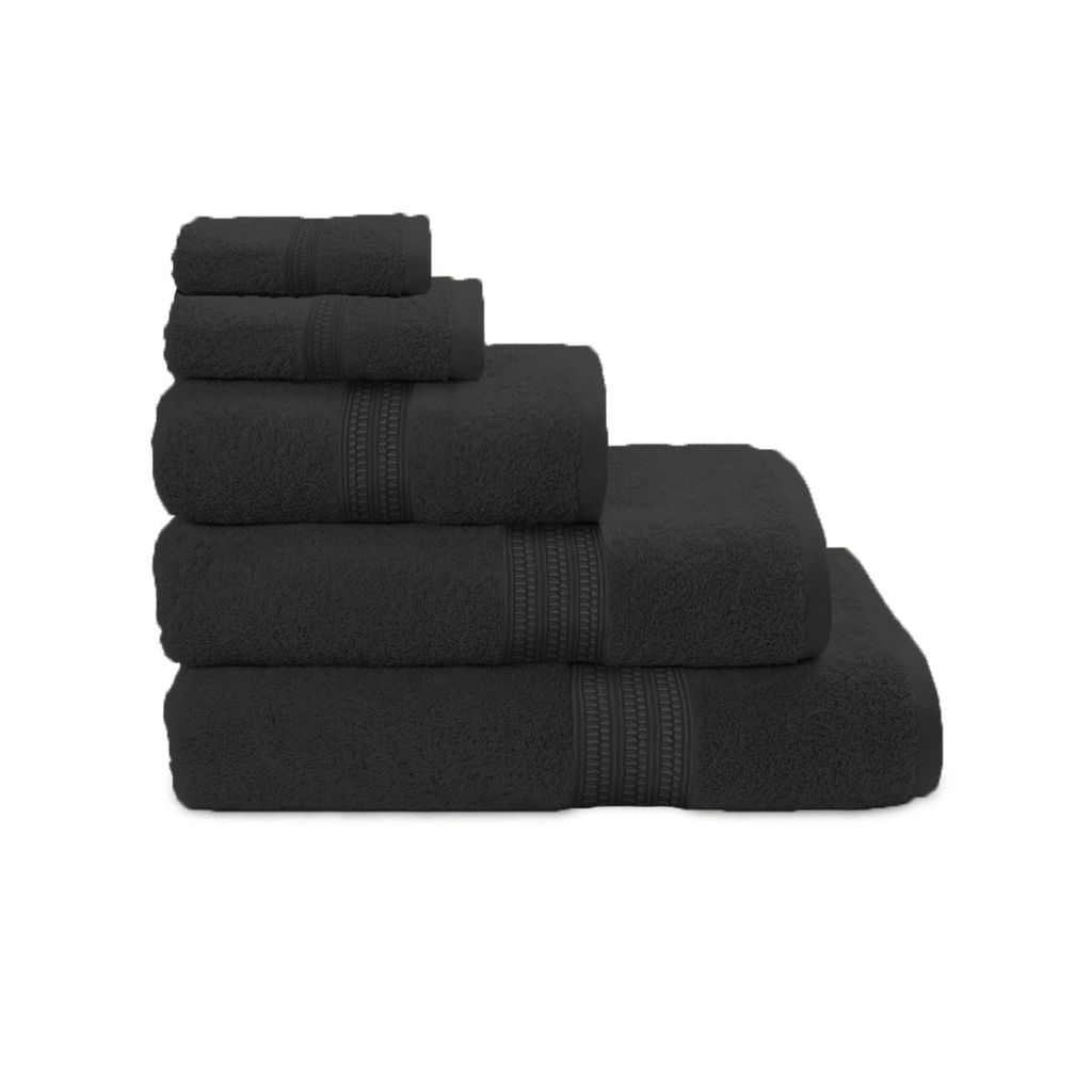Kiara Premium 100% Cotton Towels - 350gsm - Black - Style Phase Home