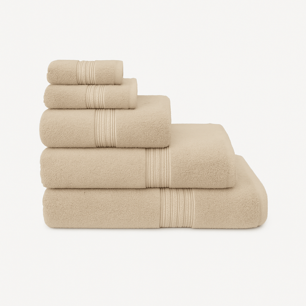 Kiara Premium 100% Cotton Towels - 350gsm - Taupe/Natural - Home Phase
