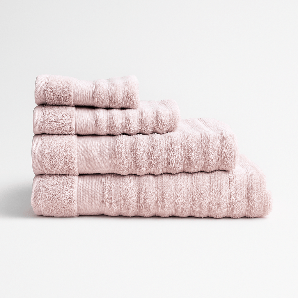 Kiara Premium Ribbed Zero Twist Cotton Towels - 500GSM - Dusty Pink - Home Phase