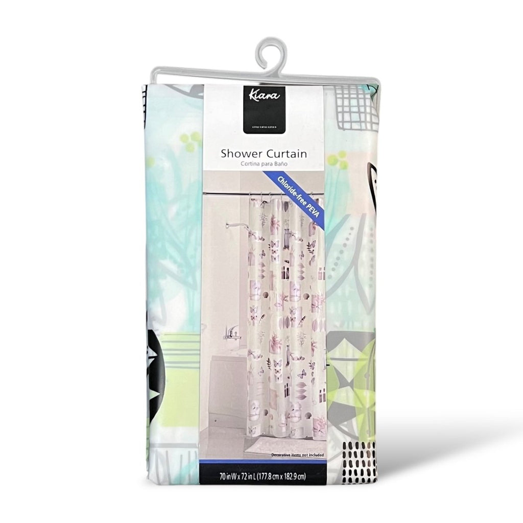 Kiara Printed Peva Shower Curtain - 177 x 182 cm - Style Phase Home