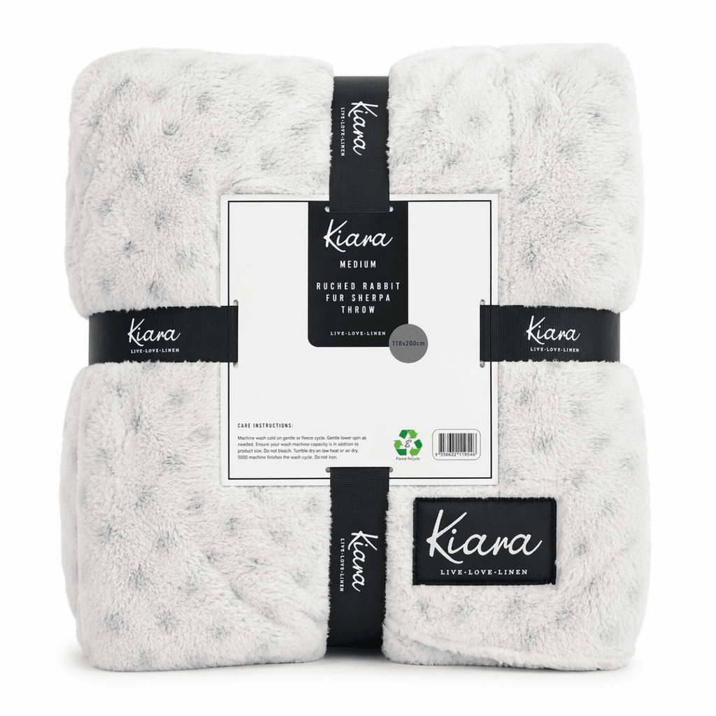 Kiara Ruched Rabbit Fur Sherpa Throw - 180 x 200 cm - Home Phase