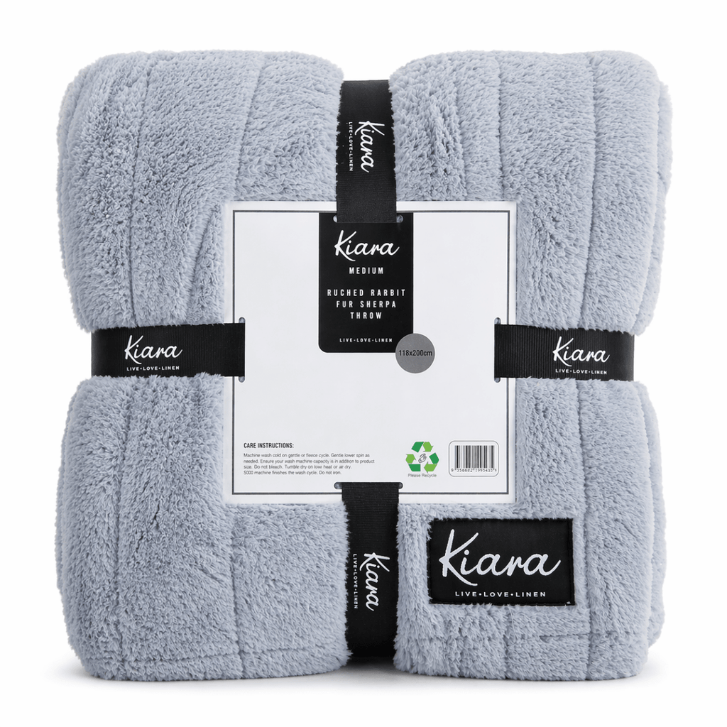 Kiara Ruched Rabbit Fur Sherpa Throw - 180 x 200 cm - Home Phase