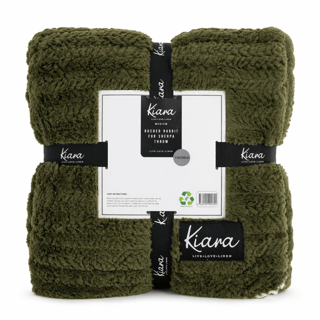 Kiara Ruched Rabbit Fur Sherpa Throw - 180 x 200 cm - Home Phase