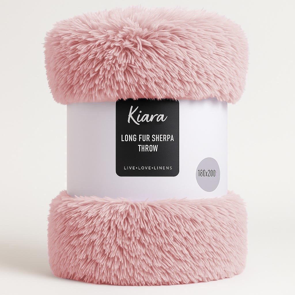 Kiara Super Soft Long Fur Sherpa Throw - 180 x 200 cm - Style Phase Home