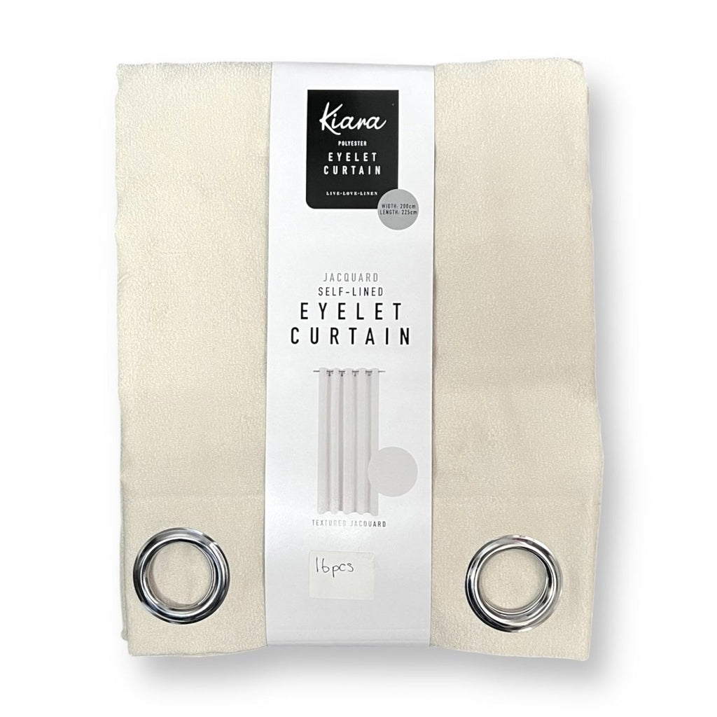 Kiara Textured Jacquard Eyelet Self Lined Curtain - 200 x 225 cm - Style Phase Home