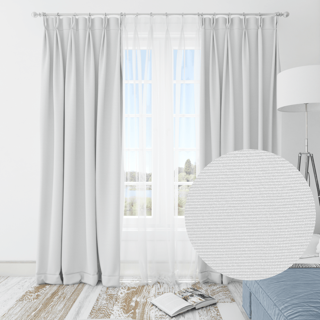 Kiara Twin Pack Textured Jacquard Taped Self Lined Curtain - 140 x 218 cm - Style Phase Home