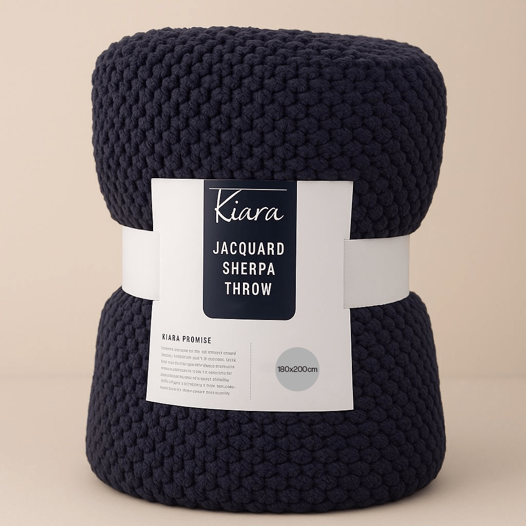 Kiara Ultra Soft Jacquard Sherpa Throw - 180 200 cm - Style Phase Home