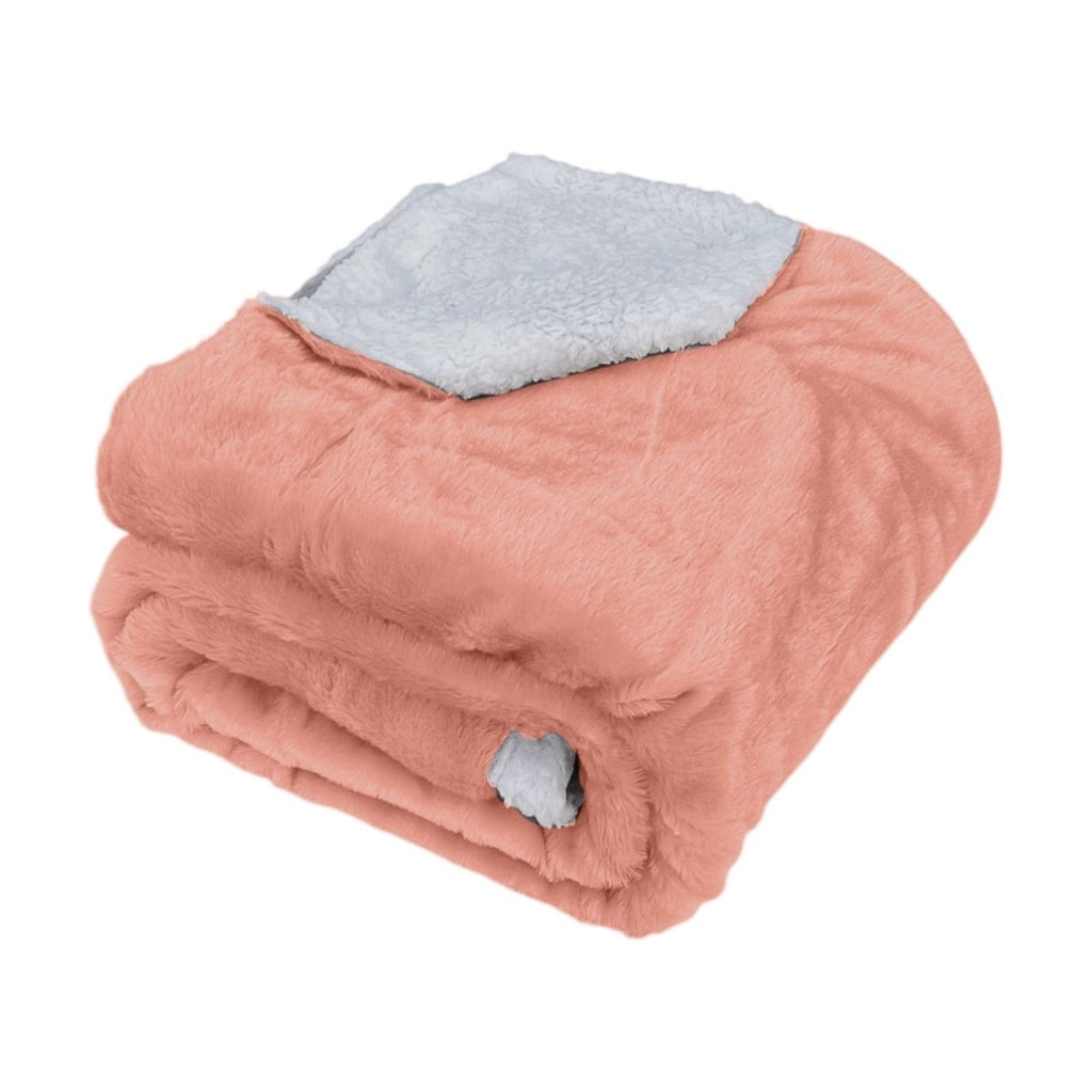 Kiara Ultra Soft Ruched Rabbit Sherpa Throw - 180 x 200 cm - Style Phase Home