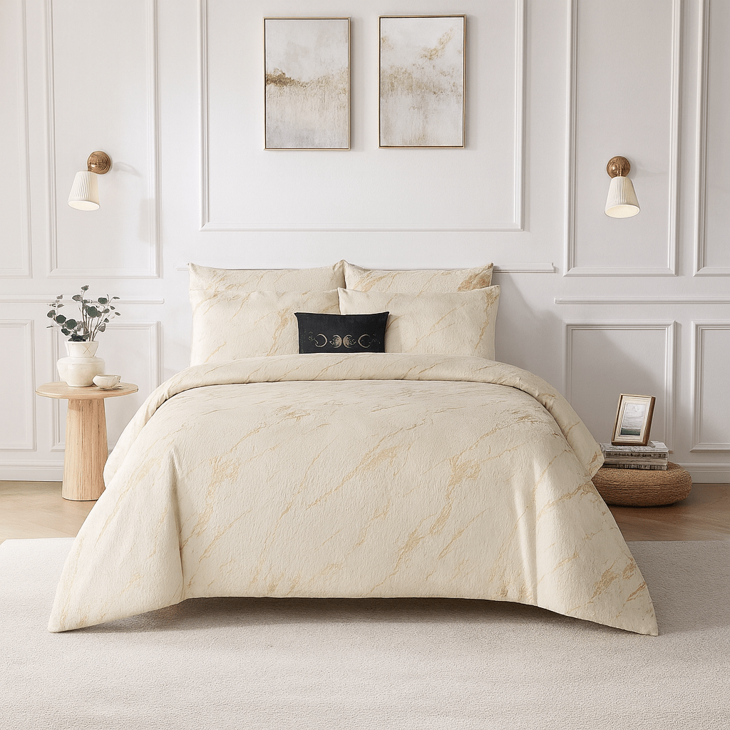 Kiara Ultrasonic Metallic Velvet Quilt - 270 x 250 cm - Super King - Home Phase