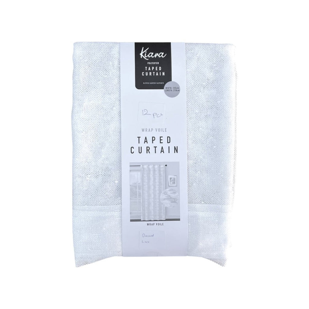 Kiara Wrap Voile Taped Curtain - 135 x 218 cm - Style Phase Home