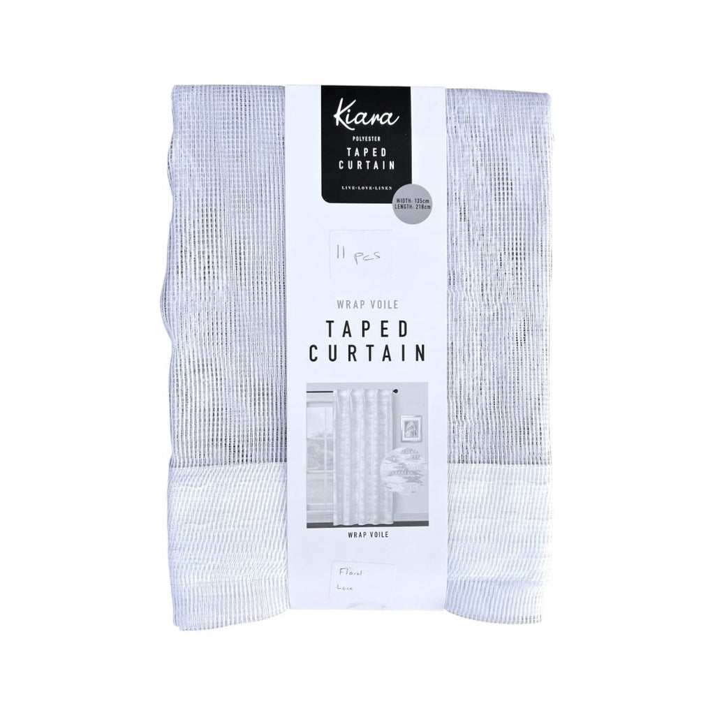 Kiara Wrap Voile Taped Curtain - 135 x 218 cm - Style Phase Home