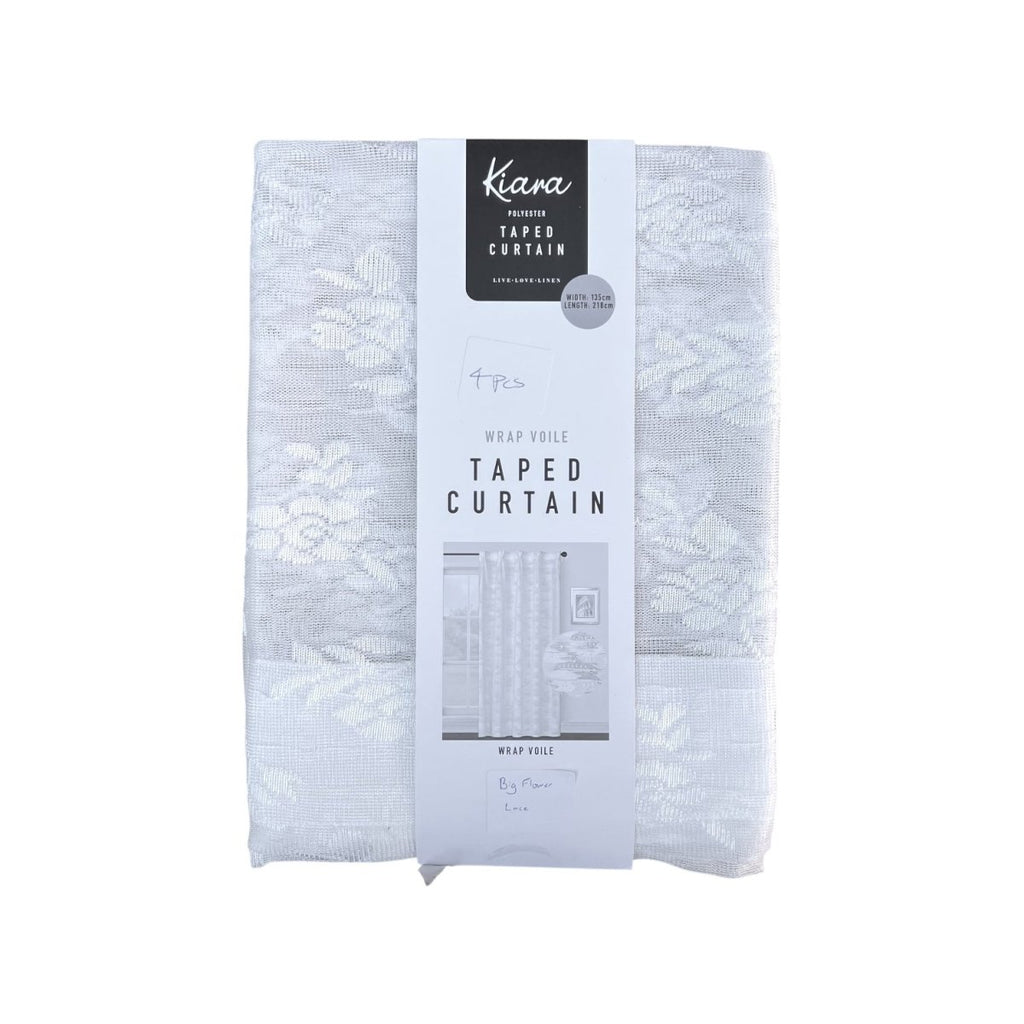 Kiara Wrap Voile Taped Curtain - 135 x 218 cm - Style Phase Home