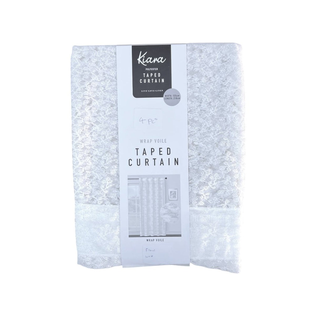 Kiara Wrap Voile Taped Curtain - 135 x 218 cm - Style Phase Home