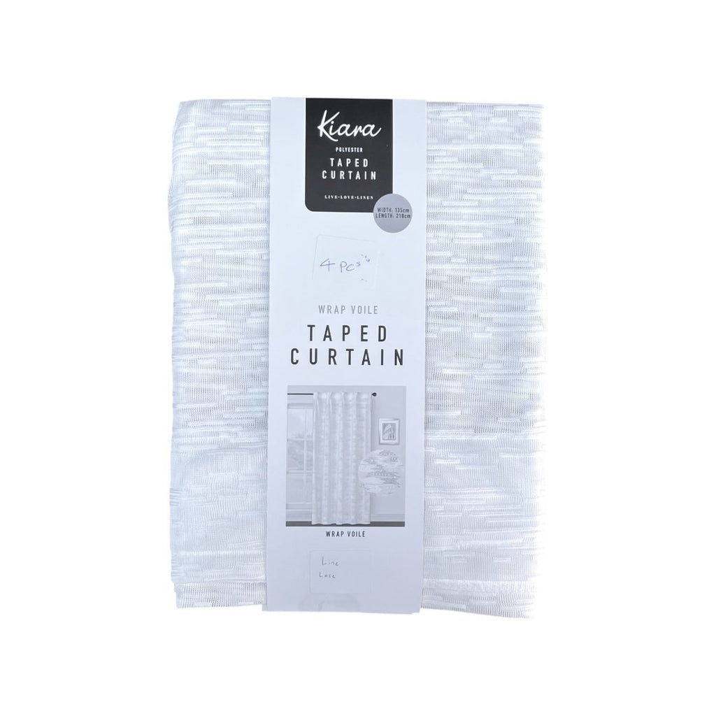 Kiara Wrap Voile Taped Curtain - 135 x 218 cm - Style Phase Home