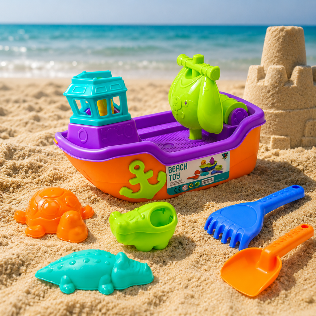 Kids Fun Beach Ship Bucket Toy Set - Home Phase