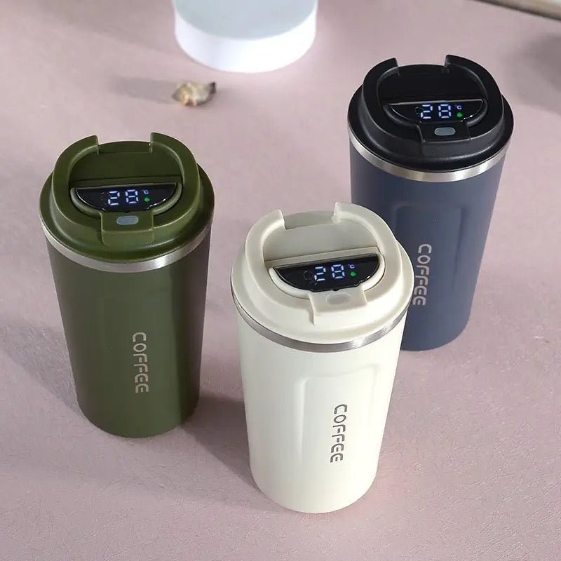 LED Temperature Thermal Coffee Travel Cup - 500 ml - Style Phase Home