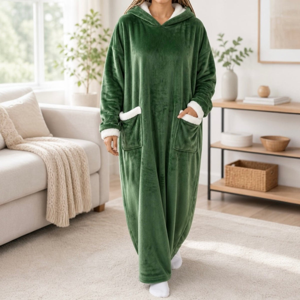 Long Oversized Plush Sherpa Blanket Hoodie - Home Phase
