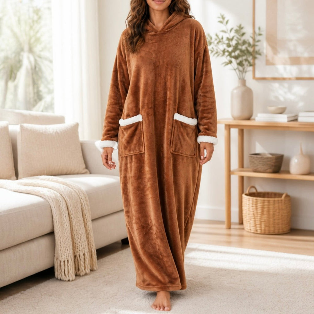 Long Oversized Plush Sherpa Blanket Hoodie - Home Phase