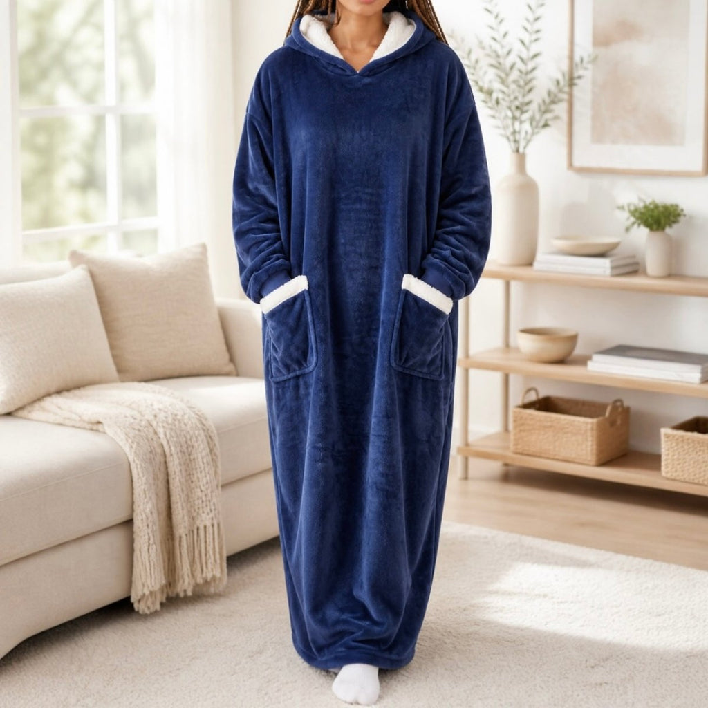 Long Oversized Plush Sherpa Blanket Hoodie - Home Phase