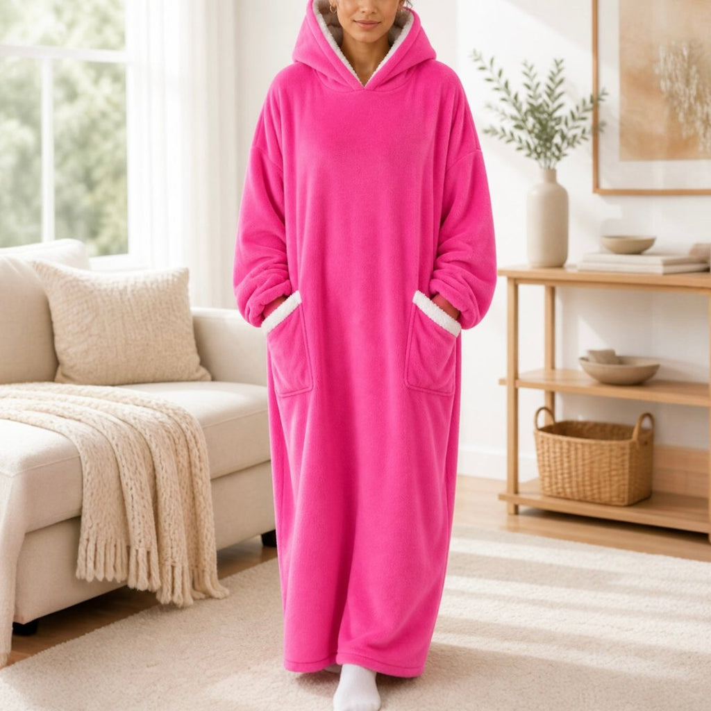 Long Oversized Plush Sherpa Blanket Hoodie - Home Phase