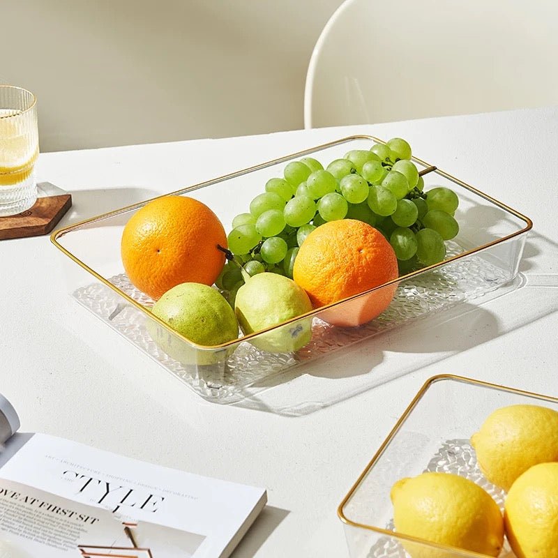 Lux Gold Rim Acrylic Storage Tray - Style Phase Home