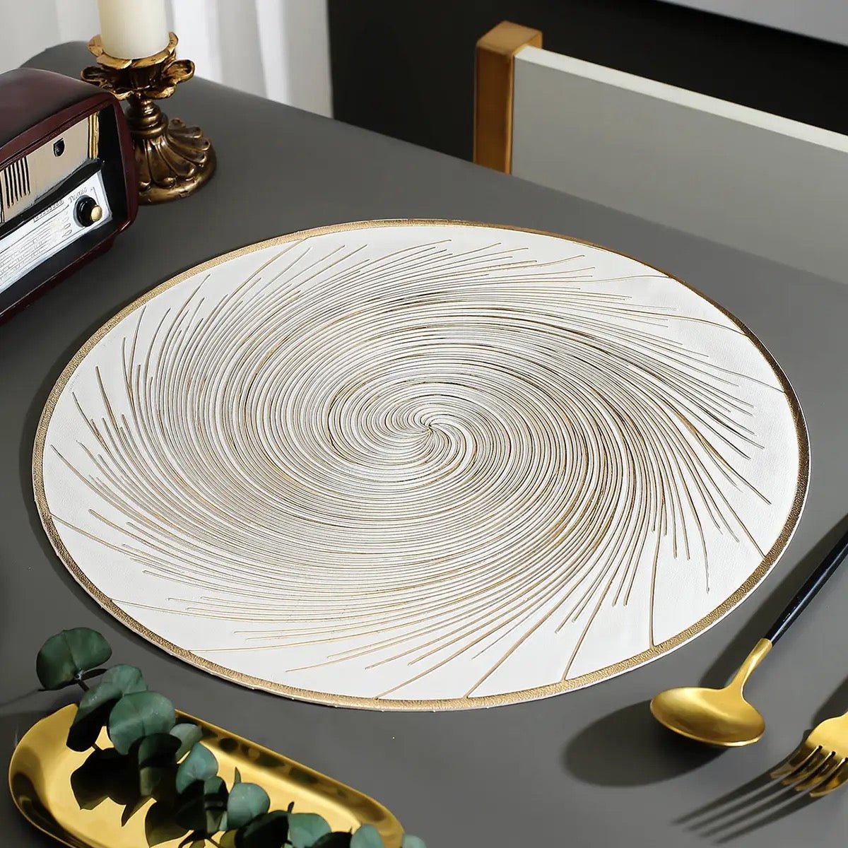 Luxury Embossed Place Mat - 38 cm - Swirl Design – Home Phase