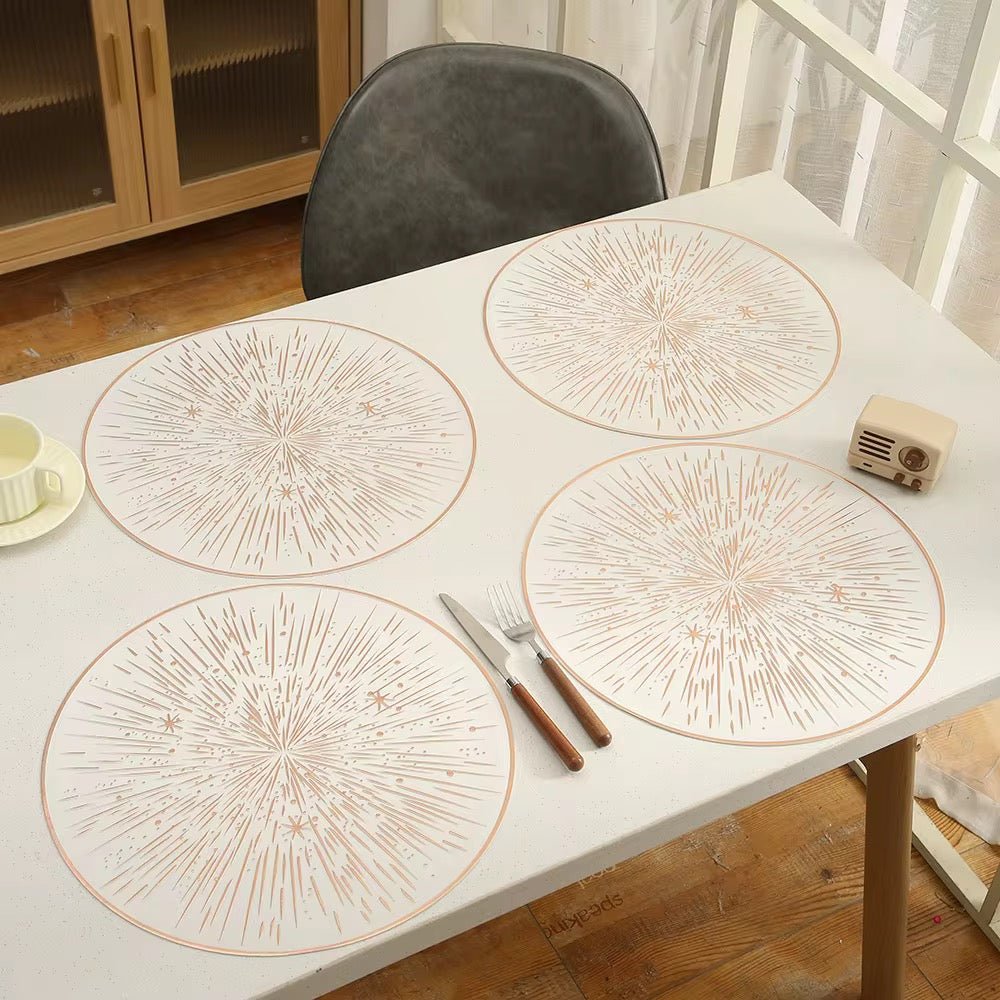 Luxury Embossed Place Mat - 38 cm - Star Design - Style Phase Home