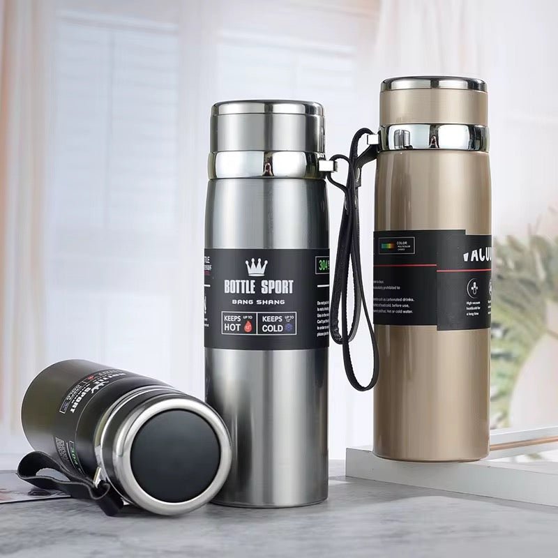 Metallic Stainless Steel Vacuum Flask - 1 Litre - Style Phase Home