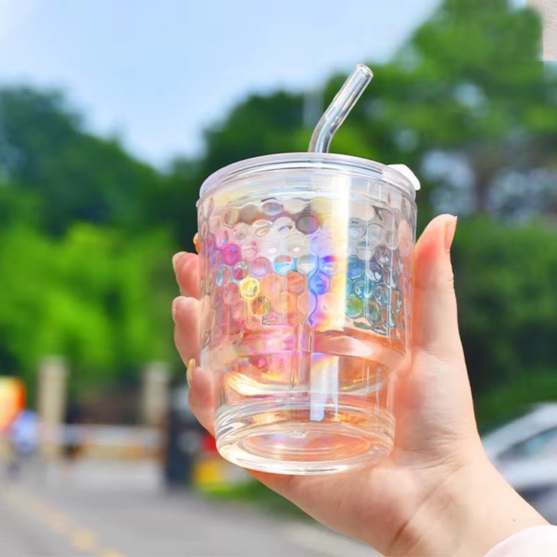 Minimalistic Colourful Glass Cup - 400 ml - Style Phase Home