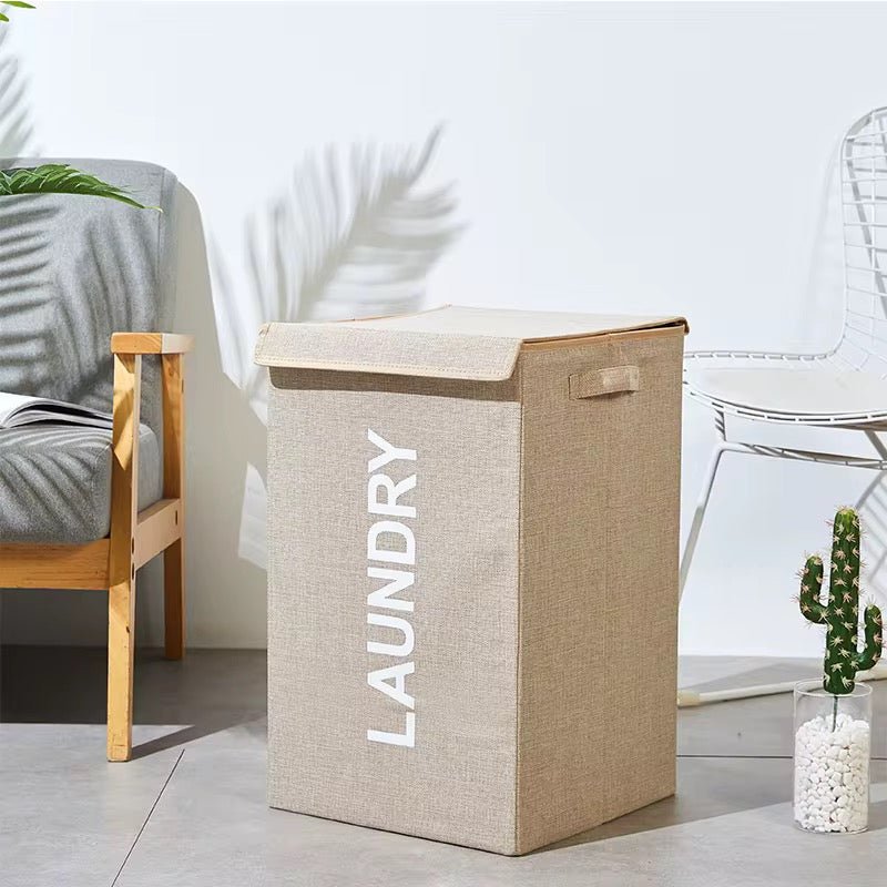 Minimalistic Laundry Basket With Flap - 33 x 33 x 53cm - Home Phase