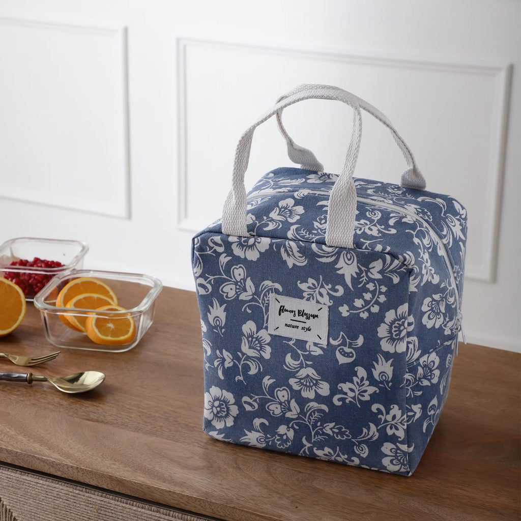 Minimalistic Printed Insulated Lunch Bag - Home Phase