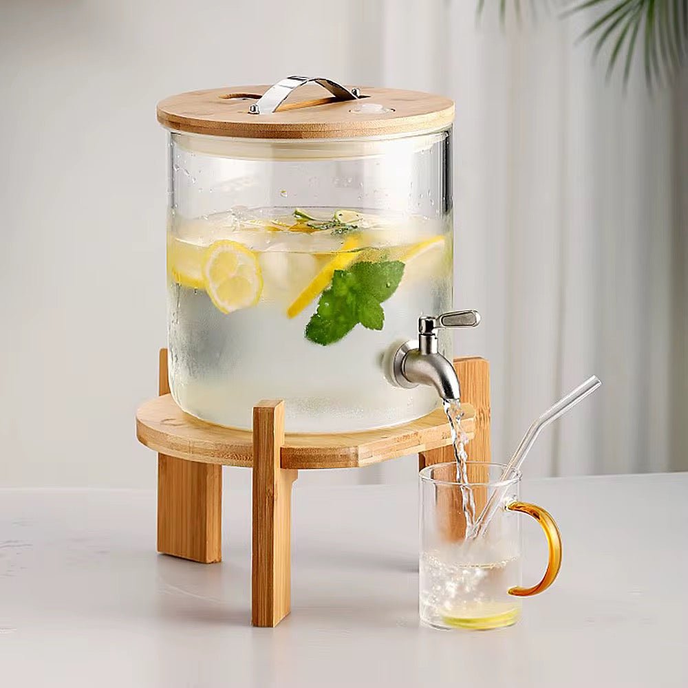 Modern Borosilicate Glass Drink Dispenser - 3.6 Litre - Style Phase Home