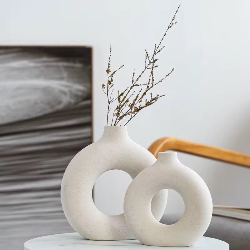 Modern Minimalist Round Ceramic Vase - Home Phase