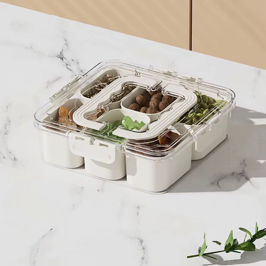 Modern Multi - Compartment Food Storage Box - 6 Compartments - Style Phase Home