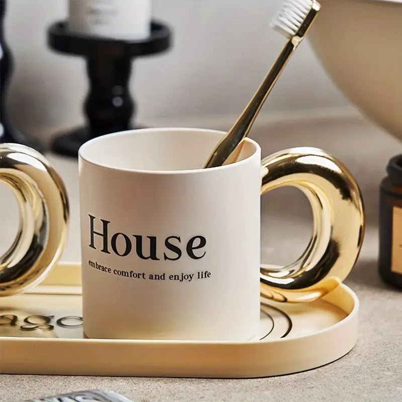 Modern Plastic Bathroom Cup Toothbrush Holder - Style Phase Home