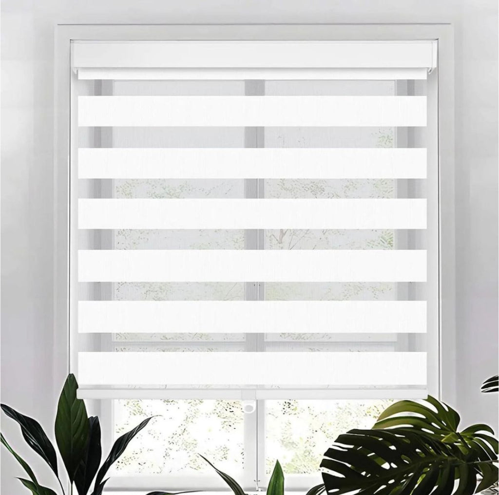 Modern Roller Zebra Blinds - White - Style Phase Home