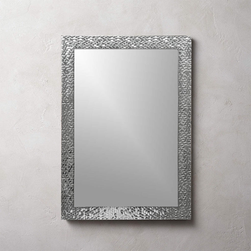 Modern Silver Speckled Framed Rectangle Mirror - Style Phase Home