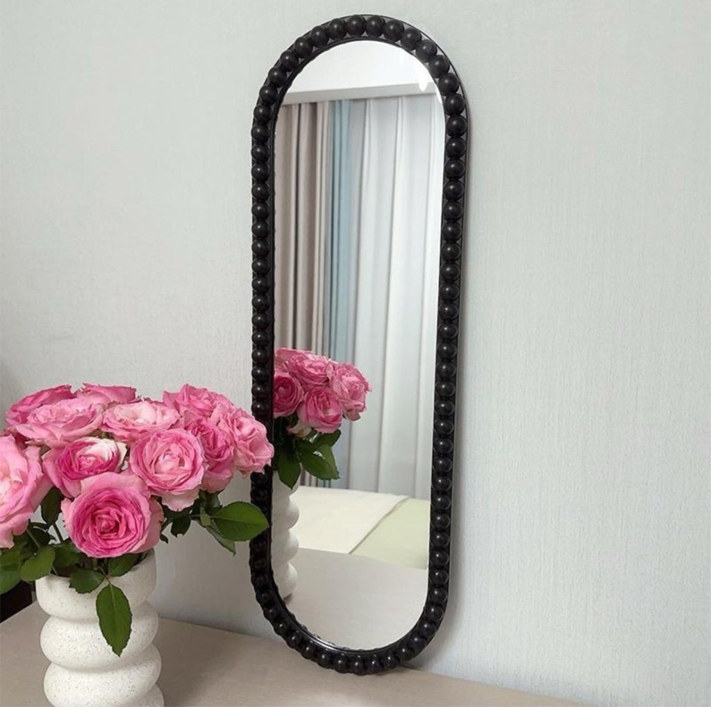 Modern Studded Framed Pill Mirror - 76 x 26 x 2.5 cm - Style Phase Home