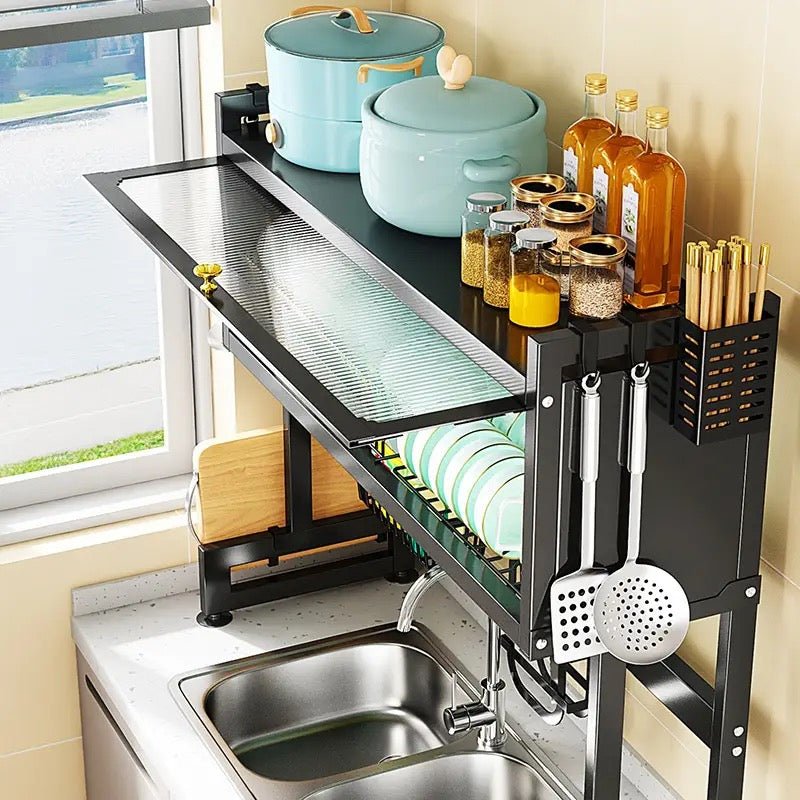 Multifunctional All In One Large Dish Rack With Shelf – Home Phase
