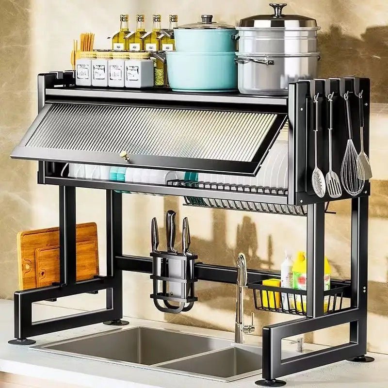 Multifunctional All In One Large Dish Rack With Shelf – Home Phase
