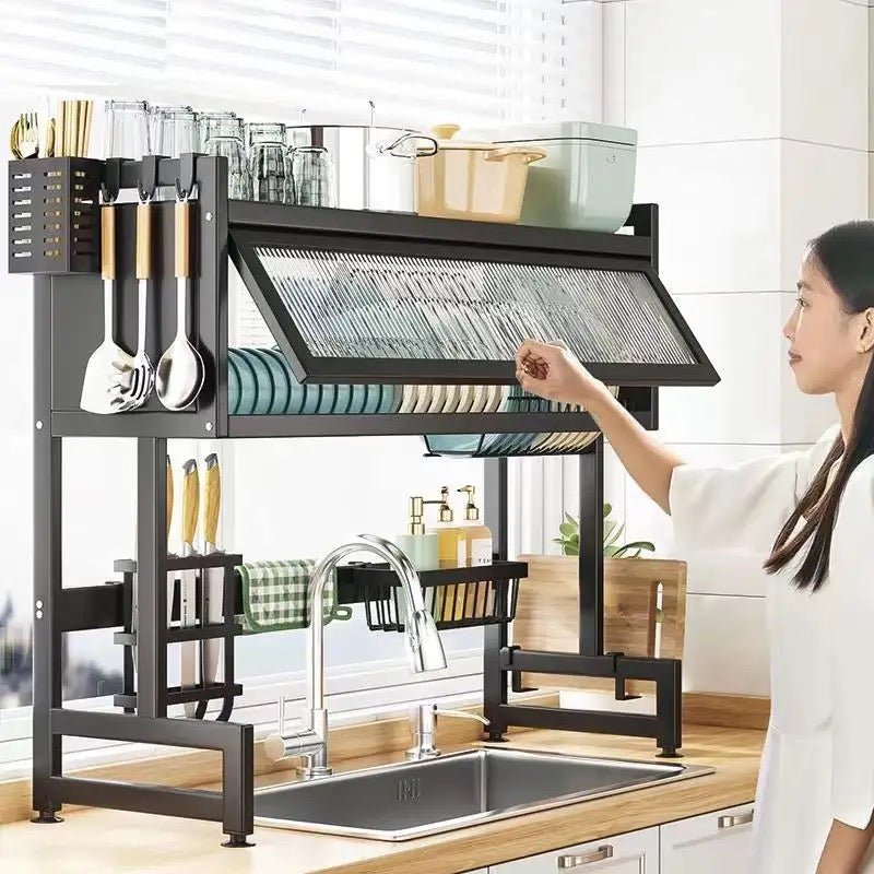 Multifunctional All In One Large Dish Rack With Shelf – Home Phase