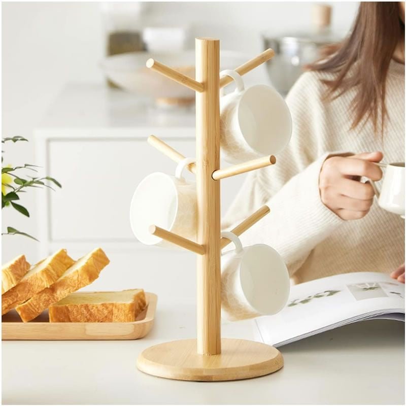Multifunctional Bamboo Mug Rack - Style Phase Home