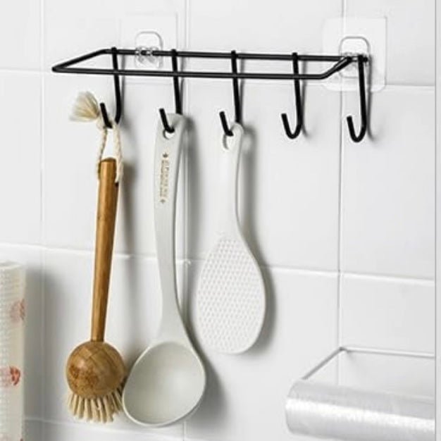 Multifunctional Metal Adhesive Towel Holder With Hooks - Style Phase Home