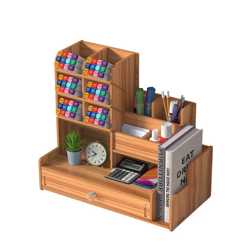Multifunctional Wooden Desktop Organiser - Style Phase Home