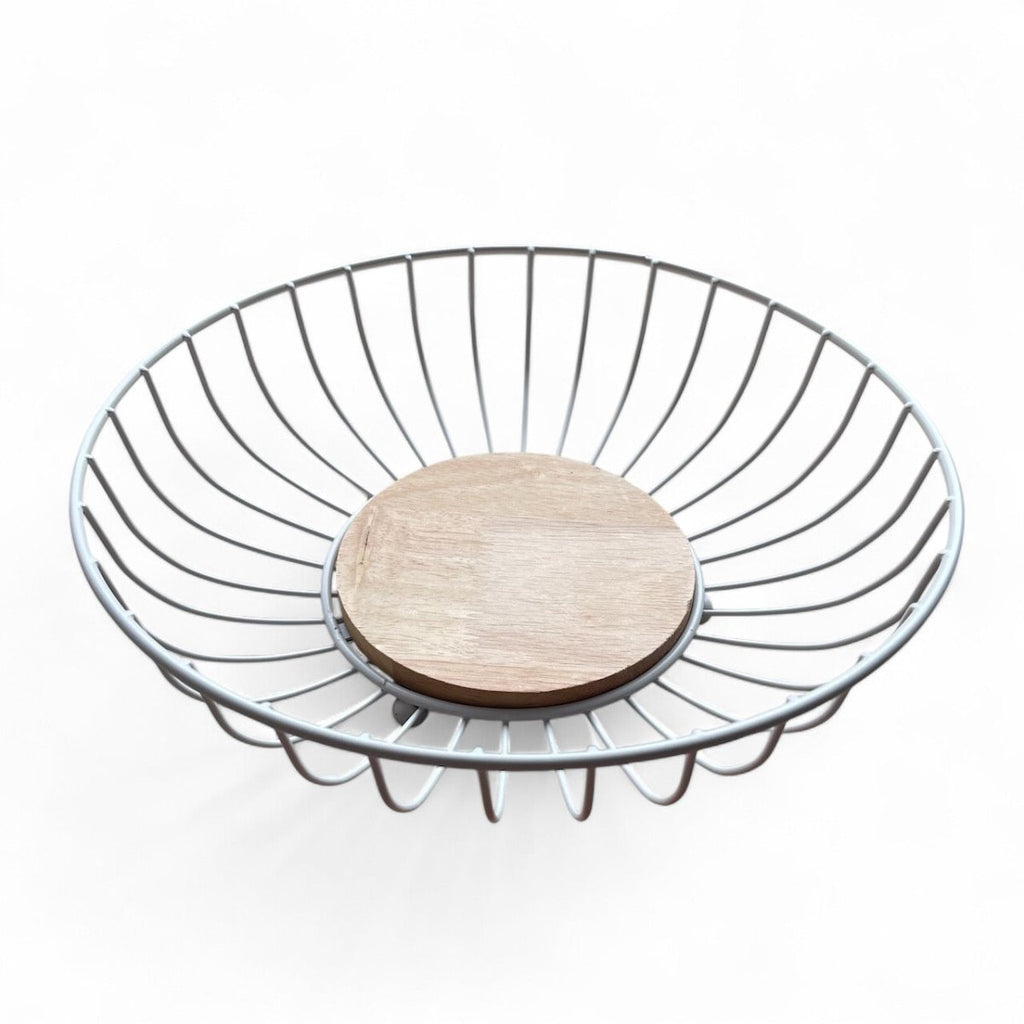 Nordic Metal & Wood Fruit Basket - Style Phase Home