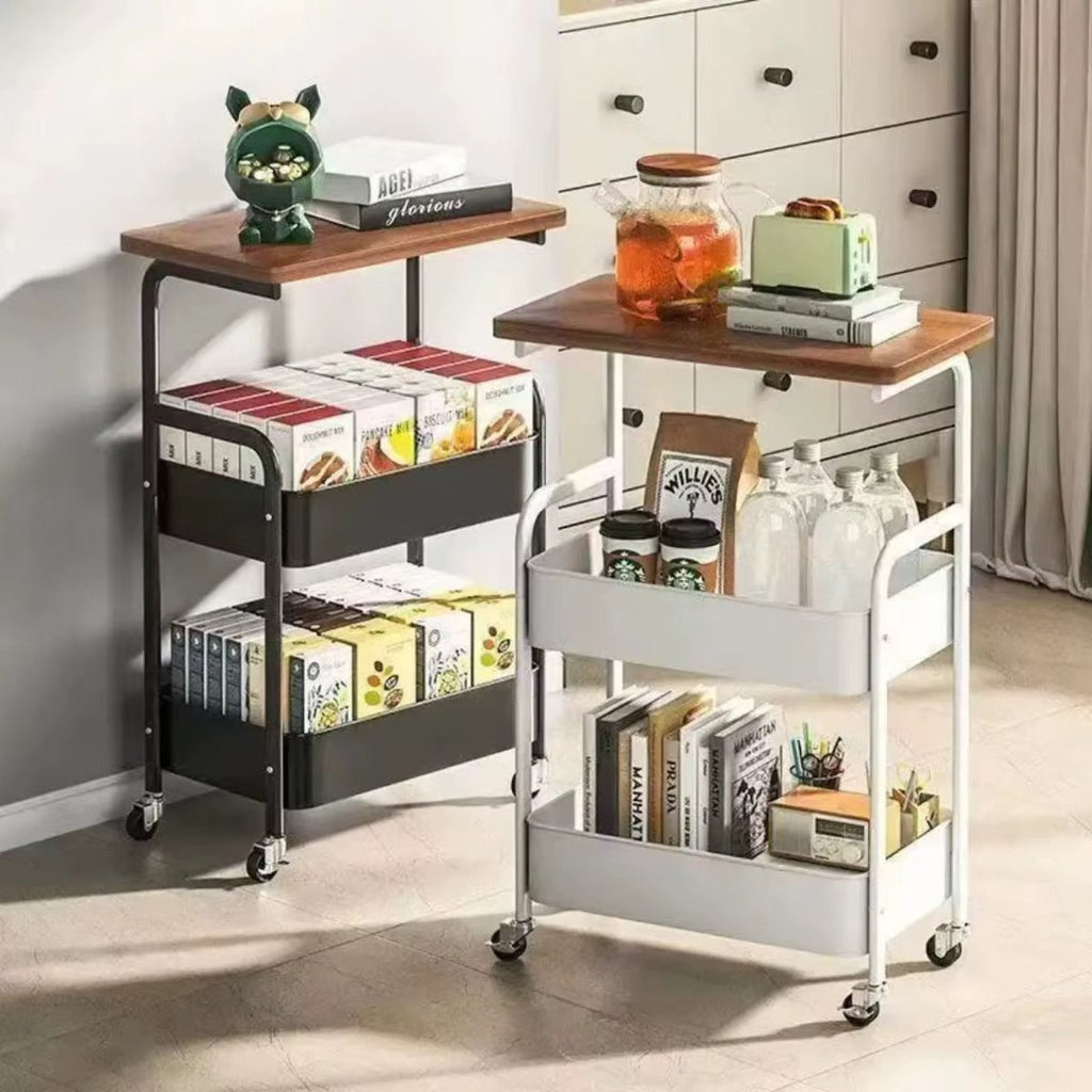 Nordic Multinational Metal Storage Trolley & Table - Home Phase