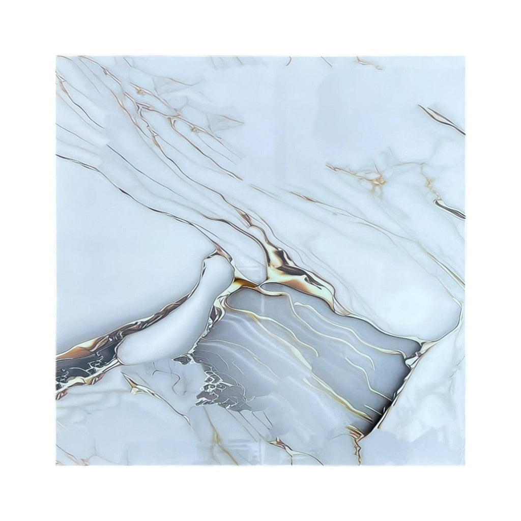 Peel & Stick Wall Tile - 60 x 60 cm - White Gold Marble - Style Phase Home